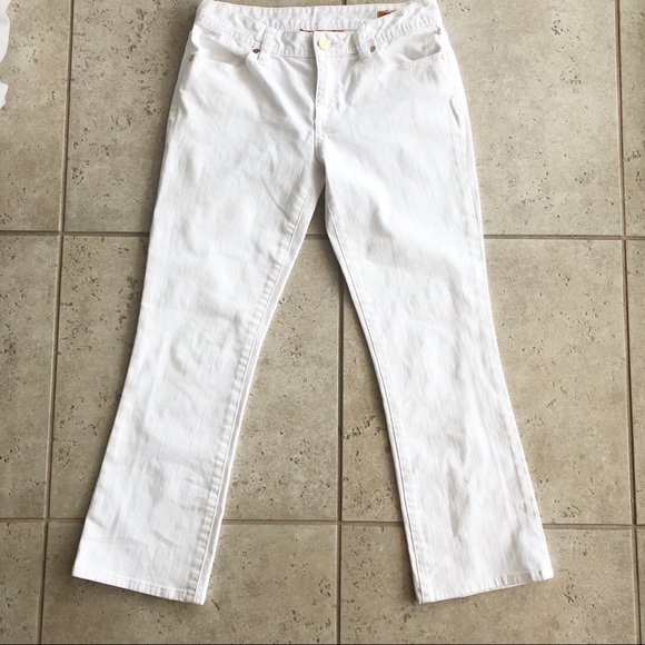 Tory Burch Denim - Tory Burch White Cropped Slim Boot Jeans